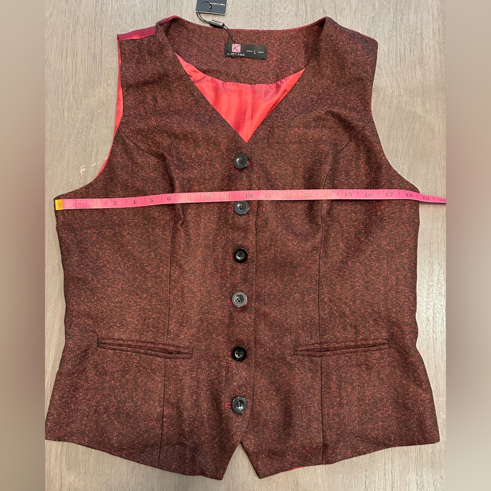 Burgundy Vest Tweed L